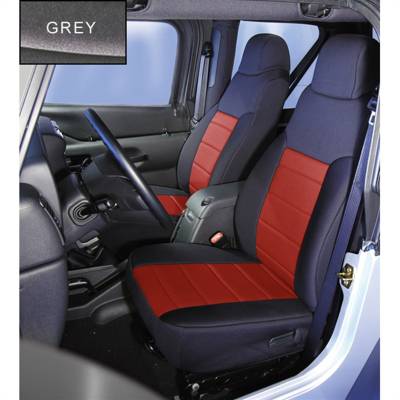 Rugged Ridge - Rugged Ridge 47221 NEOPRENE SEAT COVER FRONTS PAIR GRAY for Wrangler