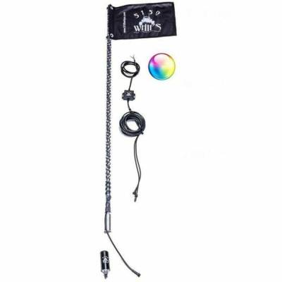 5150 Whips - 5150 Whips 48" 187 Bluetooth Control LED Safety Whip w/Magnet Mount & Flag-Each
