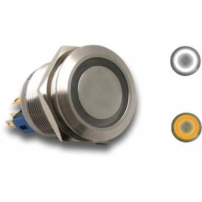 Keep It Clean - Keep It Clean KICSWBM22WO 22mm Momentary Billet Buttons White Or Orange Ring