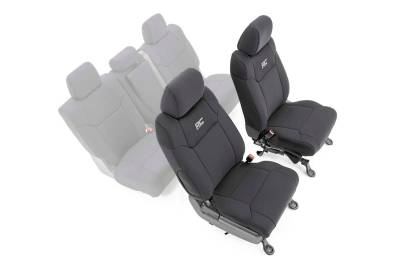 Rough Country Suspension Systems - Rough Country 91026A Front Seat Covers Black for 14-21 Toyota Tundra 2WD/4WD