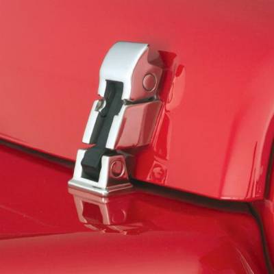Rampage - Rampage 74334 Stainless Steel Hood Catch Kit for 97-06 Jeep Wrangler TJ