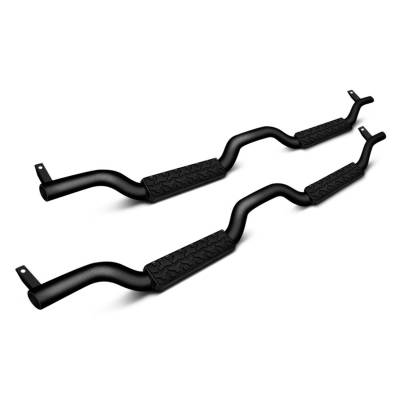 Rampage - Rampage 26628 Slimline 2" Round Side Bar Cab Length for 07-18 Wrangler JK 4DR