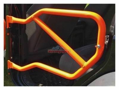 Steinjager - Steinjager Rear Tubular Trail Doors-Orange for Wrangler JK 4DR J0040957