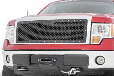 Rough Country Suspension Systems - Rough Country 70229 Front Mesh Grille Insert Black for 09-14 Ford F150