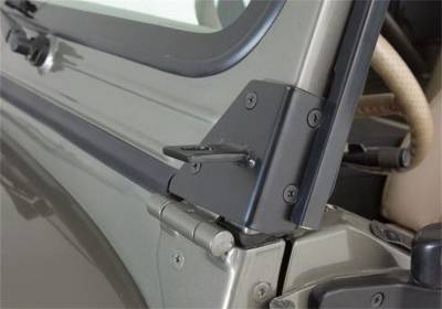 Rampage - Rampage 7609 Black Windshield Hinge Light Bracket for 76-95 Jeep Wrangler YJ/CJ
