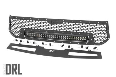 Rough Country Suspension Systems - Rough Country 70225 Front Mesh Grille Insert w/LED Black for 14-17 Toyota Tundra
