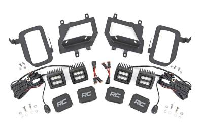 Rough Country Suspension Systems - Rough Country 70833 Dual 2" LED Pod Fog Light Kit-Flood for 15-17 Ford F150
