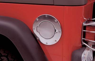 Rampage - Rampage 75001 Polished Billet Style Fuel Door Cover for 07-18 Jeep Wrangler JK