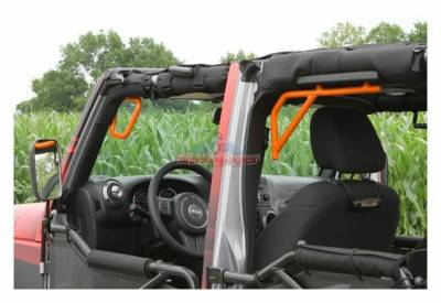 Steinjager - Steinjager Front/Rear Rigid Grab Handles-Orange for Jeep JK 4DR J0041249