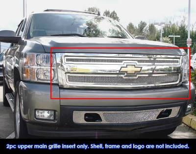 APS - APS Wire Mesh Grille-Polish 07-13 Silverado 1500 GR03GEG66T