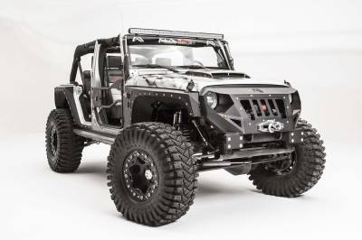 Fab Fours - Fab Fours GR1000-1 Grumper Grill/Front Bumper for 07-18 Wrangler JK