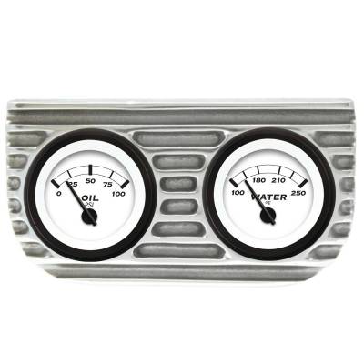 Vintage Parts - Vintage Parts VPAGB2OW Finned Dual Bezel Mount w/Aurora Oil & Water Gauges