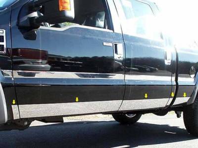 Quality Automotive Accessories - QAA TH48322 Stainless Rocker Panel Trim 10pc for 08-10 Ford Super Duty