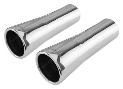 Pypes Performance Exhaust - Pypes EVT40 2.5" Trumpet Exhaust Stainless Tips Universal for 66-68 GTO