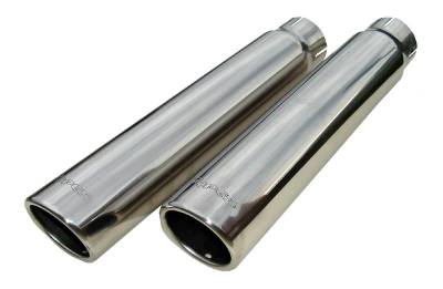 Pypes Performance Exhaust - Pypes EVT51B Exhaust Tail Pipe Tip Set 2.5 In-3" x 12" L Clamp On Universal