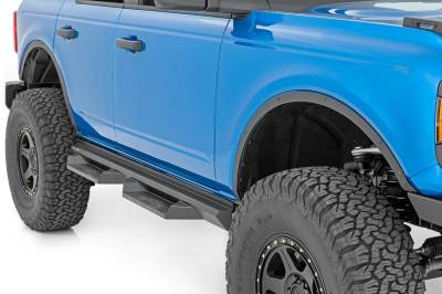 Rough Country Suspension Systems - Rough Country 51061 Black Front&Rear Fender Flare Plate Kit 21-25 Bronco