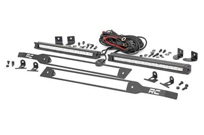 Rough Country Suspension Systems - Rough Country Grille Mount Dual 10" LED Light Bar Kit 19-22 Silverado 70818