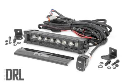 Rough Country Suspension Systems - Rough Country Black Series 8" Single Row DRL LED Light Bar EACH 70718BLDRL
