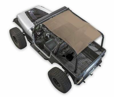 SpiderWebShade - SpiderWebShade Mesh Bikini Top Tan for Jeep YJ SWS-SHDTOP-01-YJ-TAN