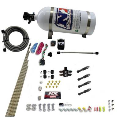 Nitrous Express - Nitrous Express 93046-10 DRY DIRECT PORT NITROUS SYSTEM 4 CYLINDER 10LB Bottle