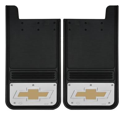Gatorback - Gatorback 12"x23" Universal Black Mud Flaps Bowtie Logo GB1223BT-G