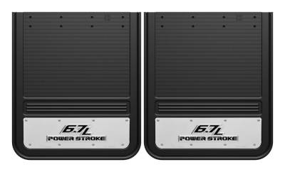 Gatorback - Gatorback 21"x24" Rear Dually Black Mud Flaps Powerstroke Logo GA2124P-2