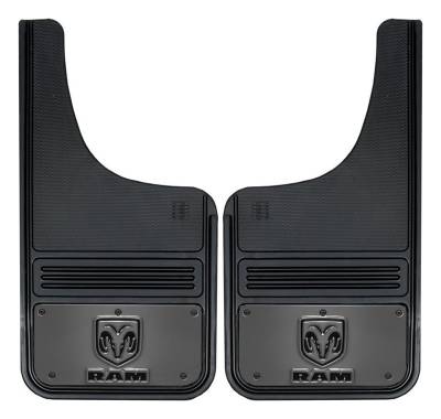 Gatorback - Gatorback 12"x23" Cut-Style Black Mud Flaps for RAM Head Logo GM1223CUTRV