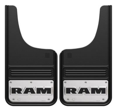 Gatorback - Gatorback 12"x23" Cut-Style Black Mud Flaps for RAM Text Logo GB1223CUTRT