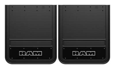 Gatorback - Gatorback 21"x24" Rear Dually Black Mud Flaps for RAM Text Logo GB2124RT-W