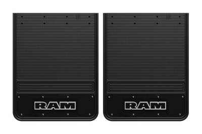 Gatorback - Gatorback 19"x24" Rear Dually Black Mud Flaps for Ram Text Logo GB1924RT-W