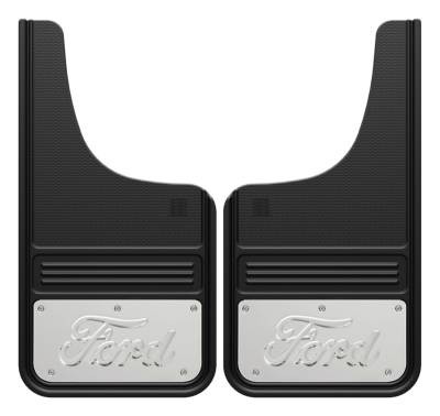Gatorback - Gatorback 12"x23" Cut-Style Black Mud Flaps Ford Script Logo GB1223CUTFS