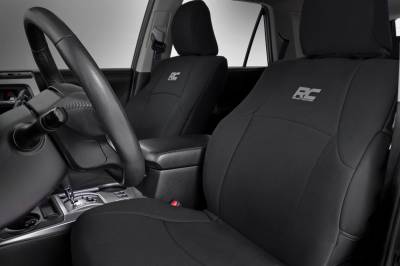 Rough Country Suspension Systems - Rough Country Front/Rear Seat Covers Black for 11-24 Toyota 4Runner 91053