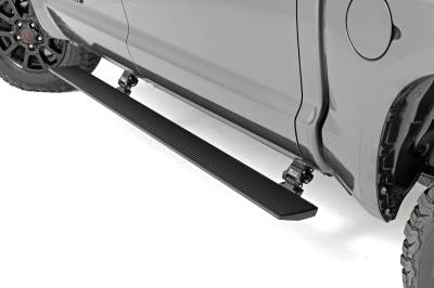 Rough Country Suspension Systems - Rough Country Power Running Boards Black for 07-21 Tundra CrewMax PSR50110