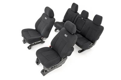 Rough Country Suspension Systems - Rough Country Front/Rear Seat Covers Black 11-16 Super Duty Crew 91055