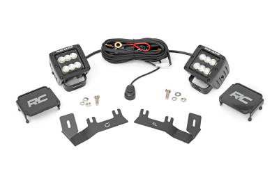 Rough Country Suspension Systems - Rough Country 71053 A-Pillar 2" LED Ditch Light -Flood for Silverado/Sierra 1500