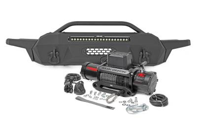Rough Country Suspension Systems - Rough Country 10728 High Clearance Front Bumper w/9.5K Winch for 16-23 Tacoma