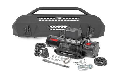 Rough Country Suspension Systems - Rough Country 10714 Hybrid Front Winch Bumper w/9.5K Winch for 16-23 Tacoma