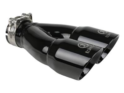 aFe Power - aFe 49T25364-B10 2.5" SS Exhaust Tip 2.5" In x 3" Dual Out x 9.5" L Bolt-On