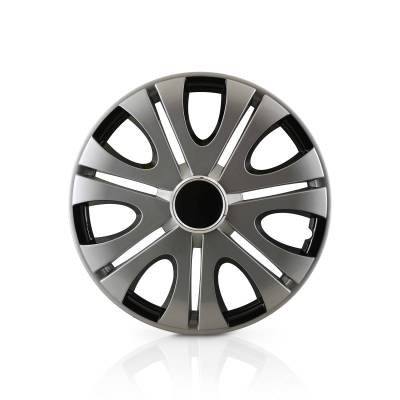Winjet - Winjet CHB-5082-DP-14 14" Universal Wheel Cover Hubcaps 4Pc Silver/Black