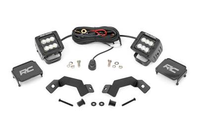Rough Country Suspension Systems - Rough Country 72113 A-Pillar 2" LED Ditch Light Kit-Flood for 24-26 Land Cruiser
