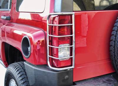 Black Horse Off Road - Black Horse 7G020206SS Stainless Steel Taillight Guards for 06-10 Hummer H3