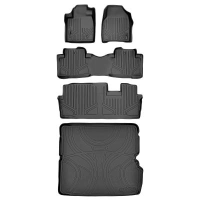 SMARTLINER - SMARTLINER SA0036/B0036/C0036/D0036 Front/Rear BLACK Floor Liners Honda Pilot