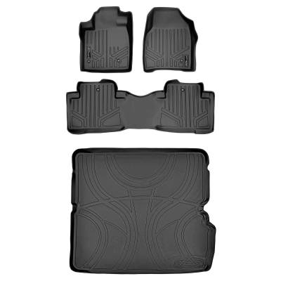 SMARTLINER - SMARTLINER SA0036/B0036/D0036 Front/Rear BLACK Floor Liners Honda Pilot