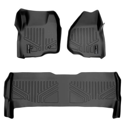 SMARTLINER - SMARTLINER SA0042/B0042 Front/Rear BLACK Floor Liners Super Duty Crew