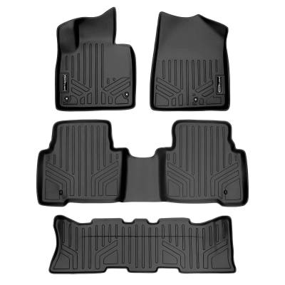 SMARTLINER - SMARTLINER SA0114/B0114/C0114 Front/Rear BLACK Floor Liners for Hyundai Santa Fe