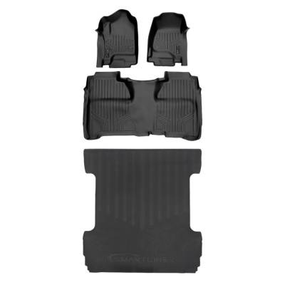 SMARTLINER - SMARTLINER Front/Rear Floor Liners w/BedLiner Black Silverado/Sierra Ext