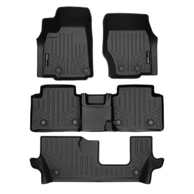 SMARTLINER - SMARTLINER SA0674/B0568/C0568 Front/Rear Black Floor Liners for Grand Cherokee L