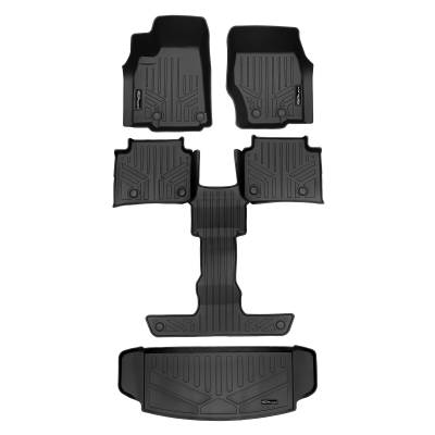 SMARTLINER - SMARTLINER SA0674/B0570/E0569 F/R Black Floor Liners for Jeep Grand Cherokee L