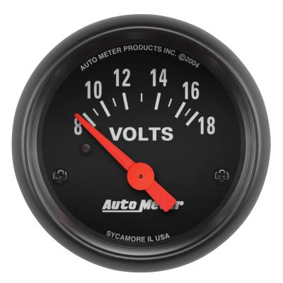 AutoMeter - AutoMeter 2645 Z-Series Volt Meter Gauge 8-18V 2-1/16" Short Sweep