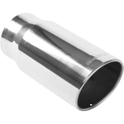 MagnaFlow Exhaust Products - MagnaFlow 35185 Single Polished Exhaust Tip 5" Inlet/6" Outlet Round